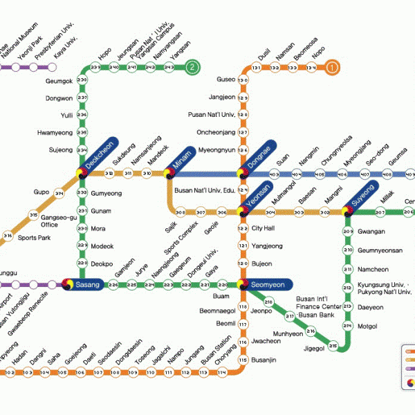 Карта метро пусана